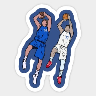 Dirk Nowitzki and Luka Doncic Fadeaway Sticker